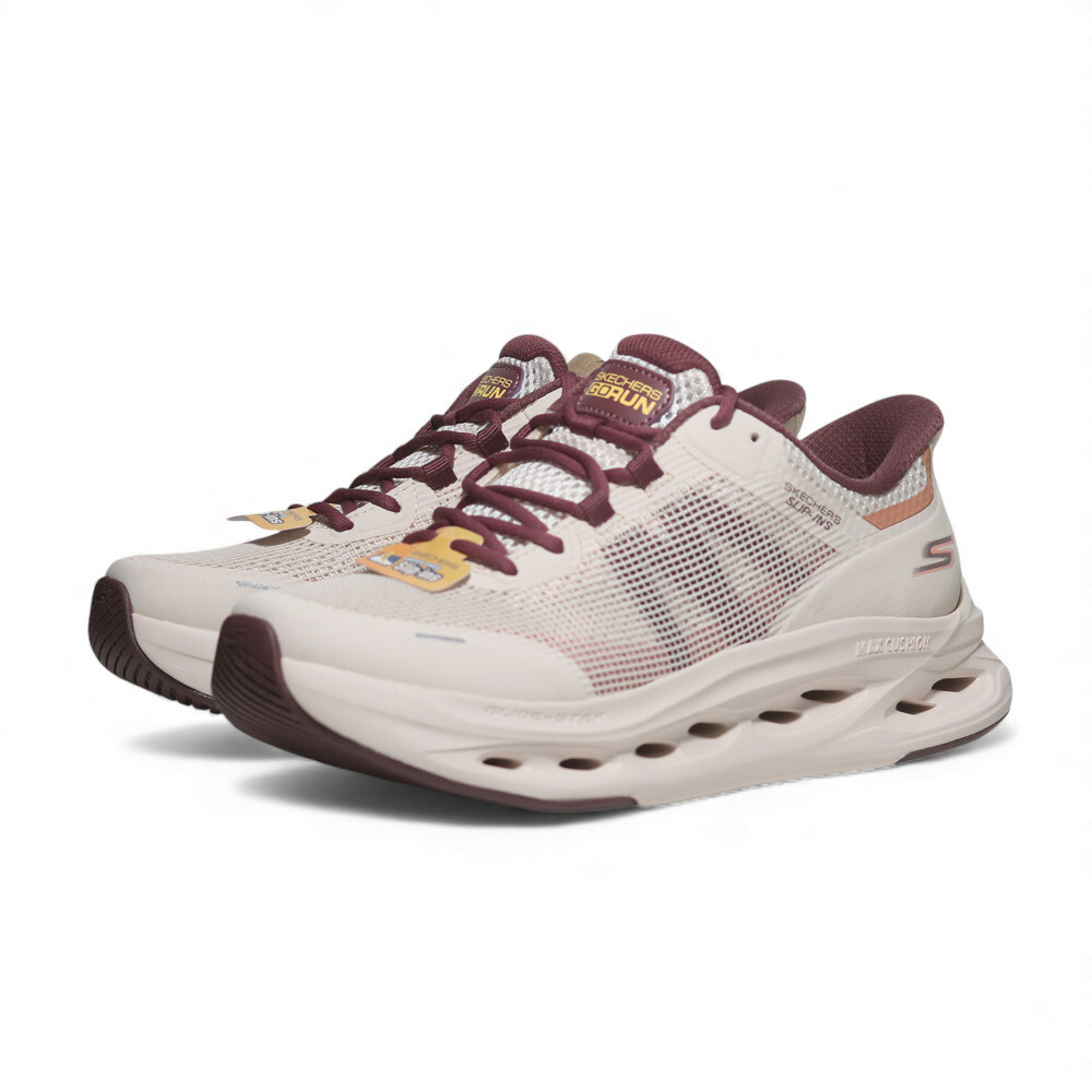 SKECHERS 慢跑鞋 GLIDE-STEP 米白紅 支撐 女 129401NAT