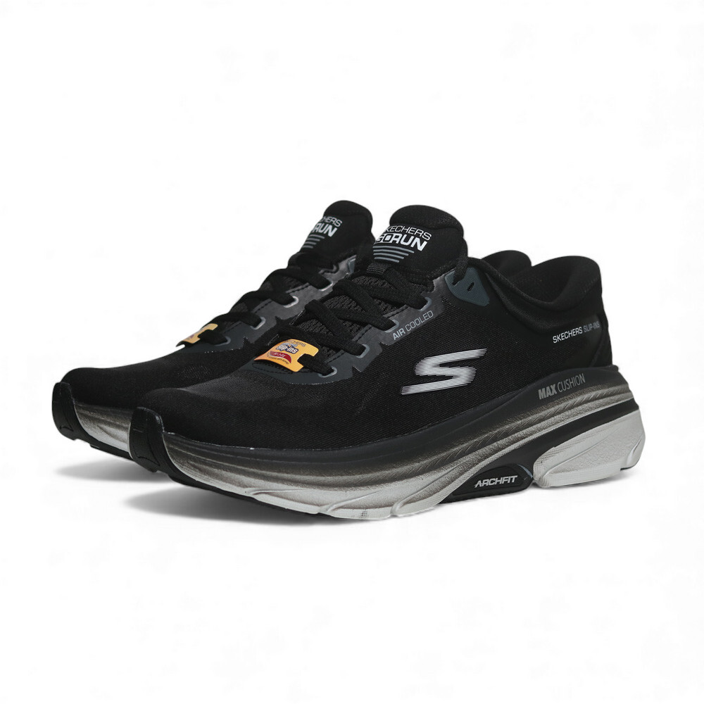 SKECHERS 慢跑鞋 MAX CUSHIONING 2.0 黑白 足弓 瞬穿 男 220584BLK