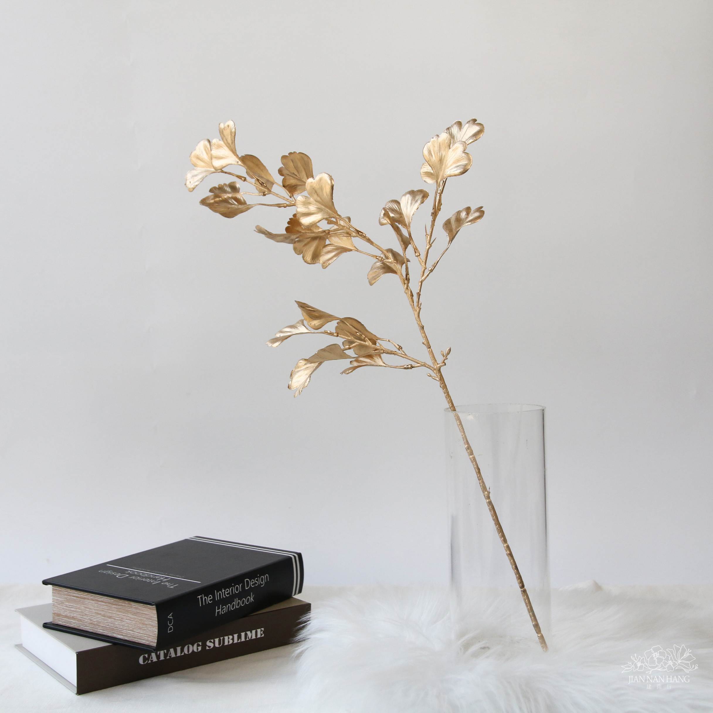 人造葉 銀杏葉24片噴金