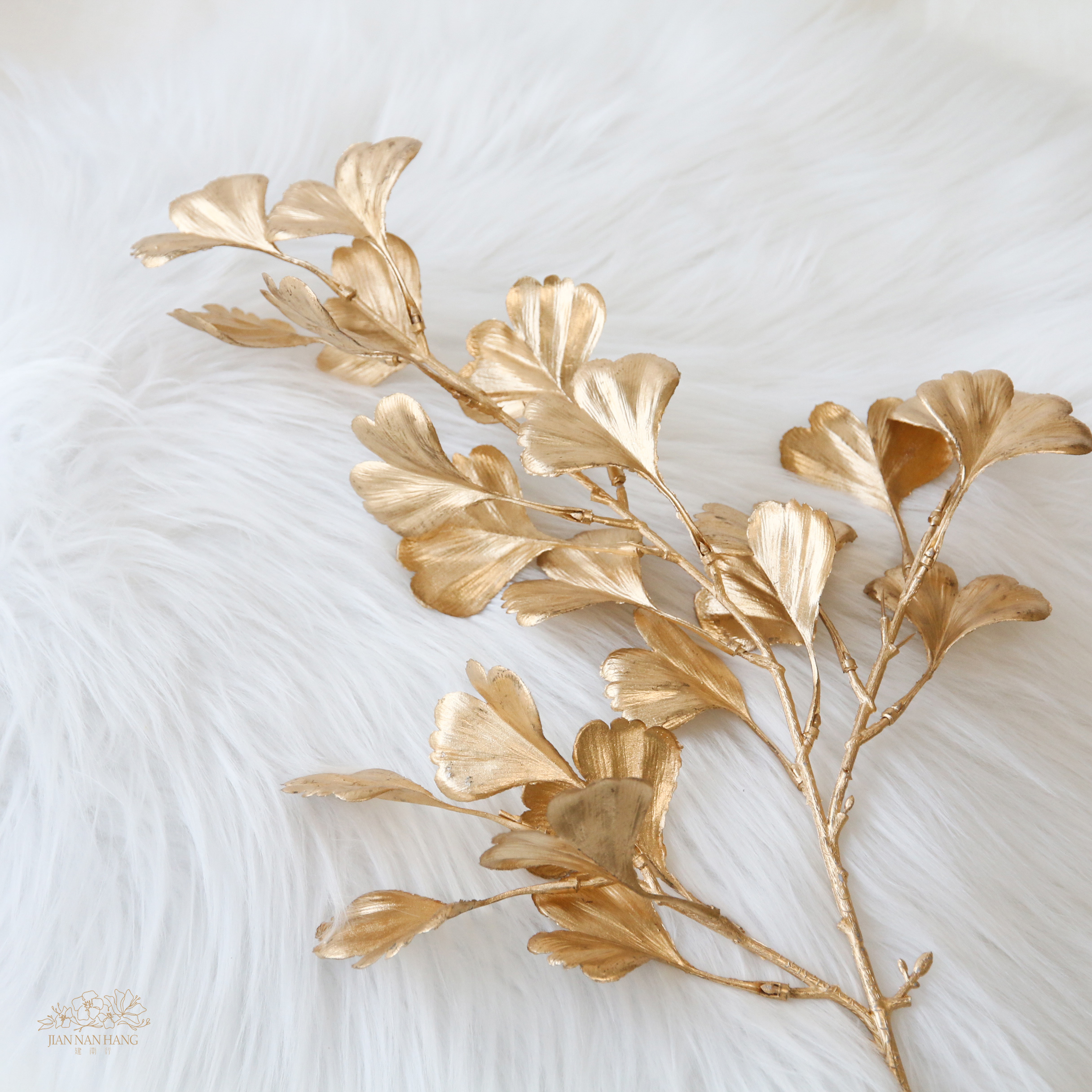 人造葉 銀杏葉24片噴金