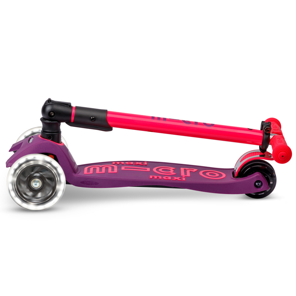 Micro - Maxi Micro Deluxe 可折疊滑板車 LED款 超粉色 (5-12歲)【立即預訂！7個工作日後出貨】