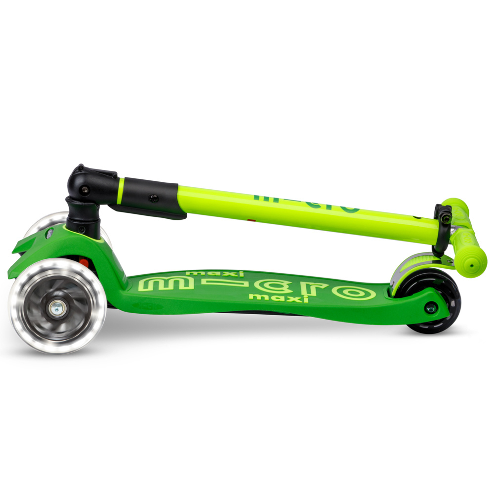 Micro - Maxi Micro Deluxe 可折疊滑板車 LED款 鸚鵡綠(5-12歲)【立即預訂！7個工作日後出貨】