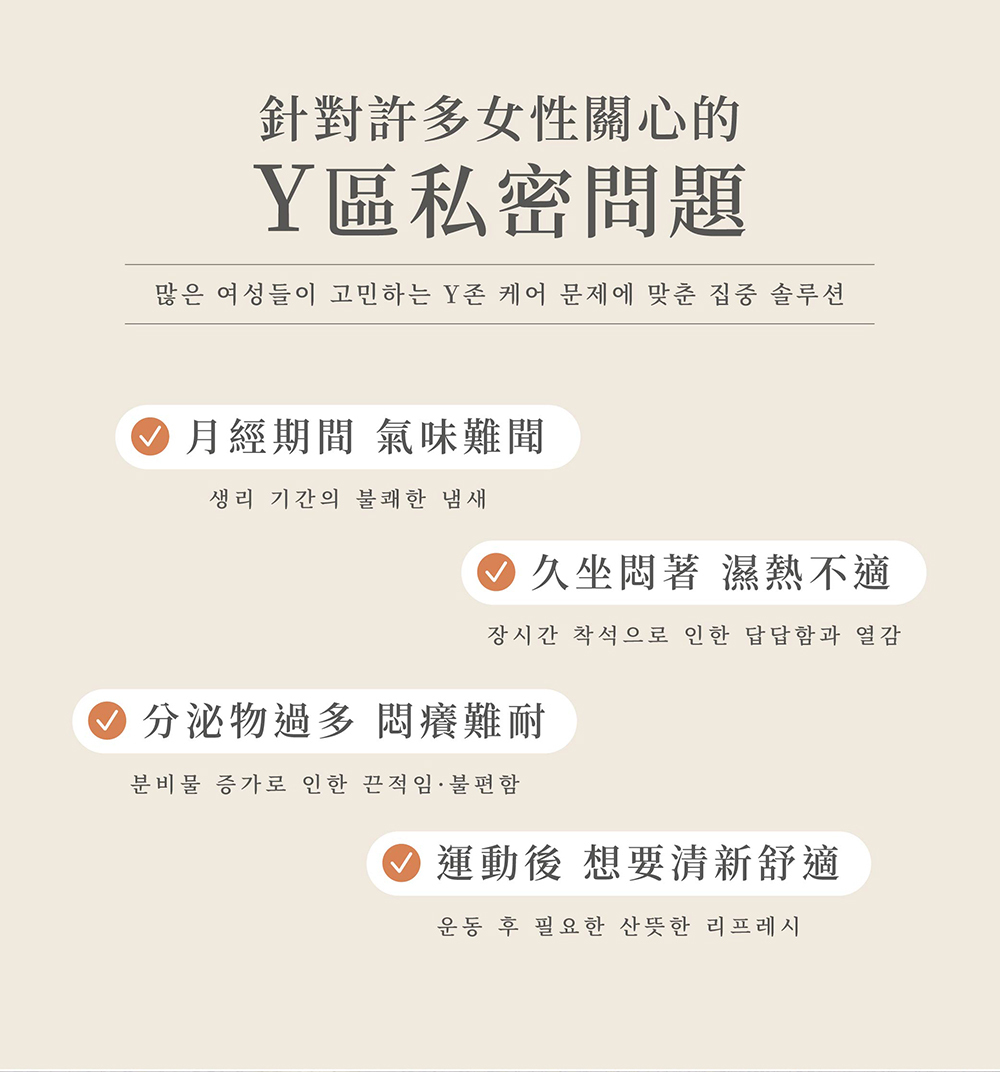 針對許多女性關心的Y區私密問題