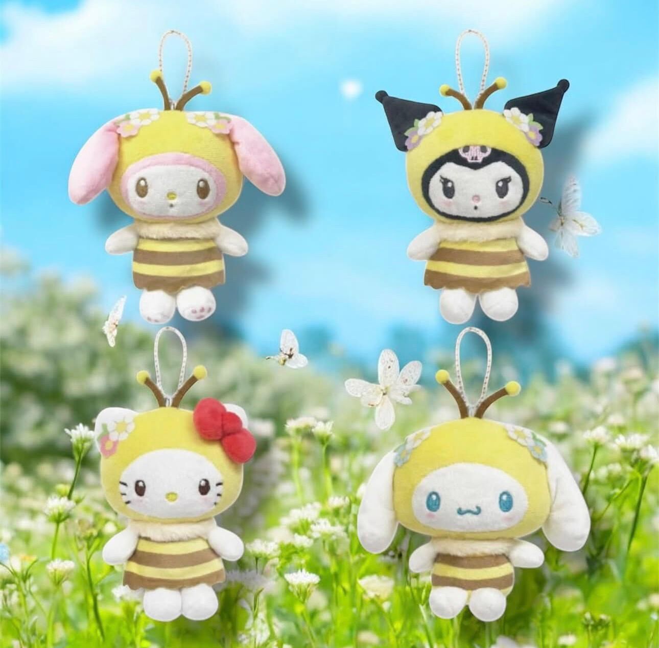 【預購】JN112718 三麗鷗Sanrio 蜜蜂造型絨毛玩偶吊飾零錢包