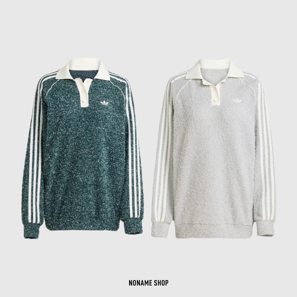 ADIDAS ORIGINALS FW25 Boucle 宋雨綺同款 毛圈 寬鬆 POLO衫 長袖 兩色 (女款)