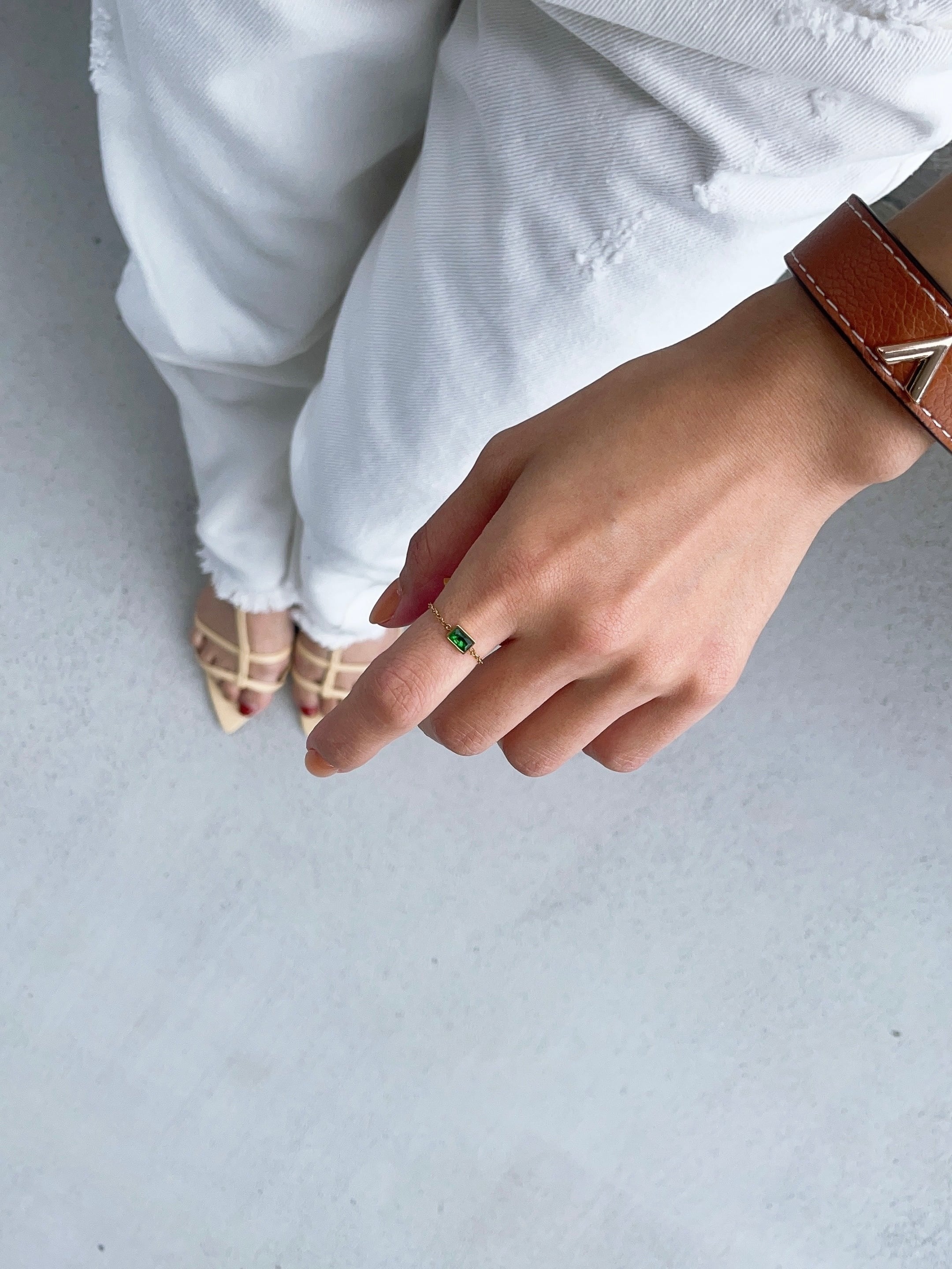 color zirconia chain ring