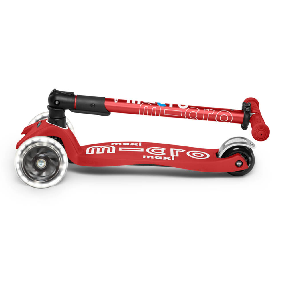 Micro - Maxi Micro Deluxe 可折疊滑板車 LED款 紅色(5-12歲)【立即預訂！7個工作日後出貨】