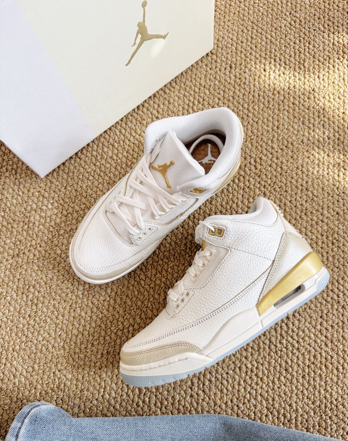 女鞋 NIKE W AIR JORDAN 3 RETRO 象牙白金 喬丹 3代 皮革 緩震 籃球鞋【IB2255-100】AJ3