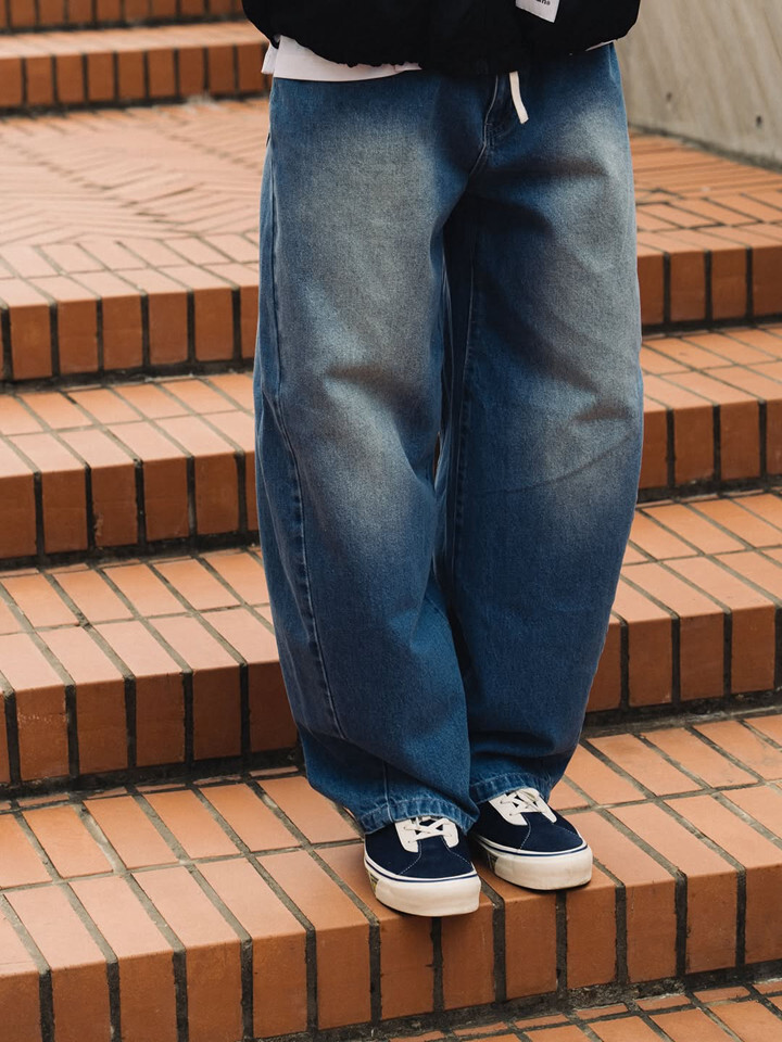 idealism 弧形牛仔褲 黑/藍 25 A/W Curve Pants