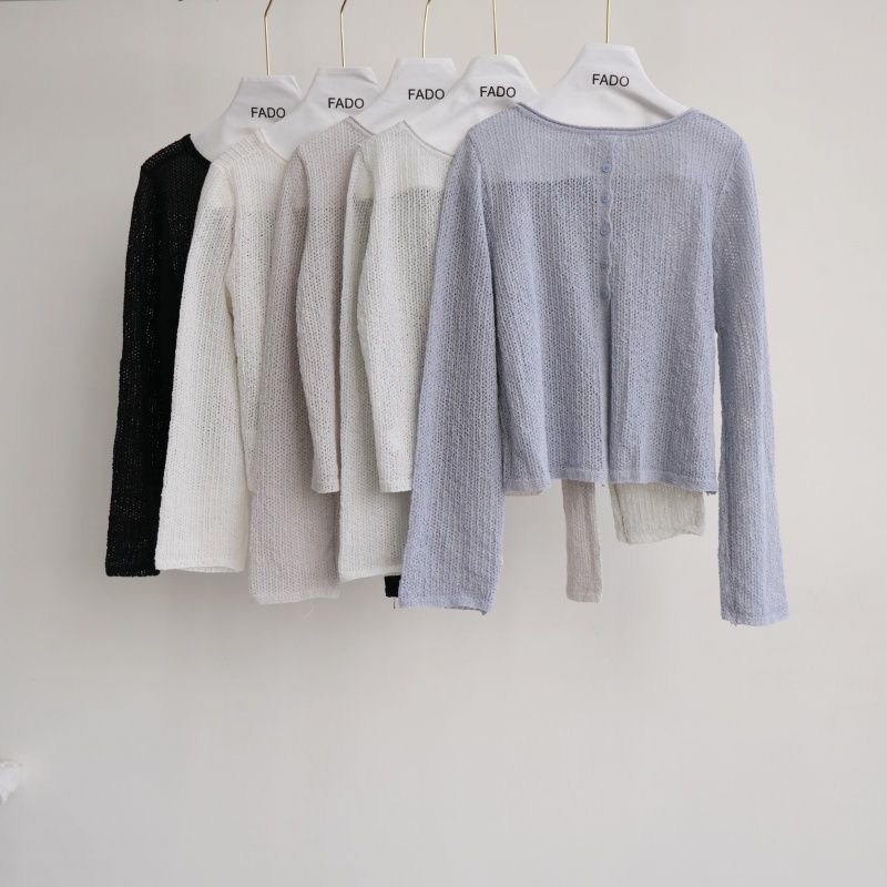 法朵Fado Shop｜後排釦開岔短版針織衫 0114046 五色