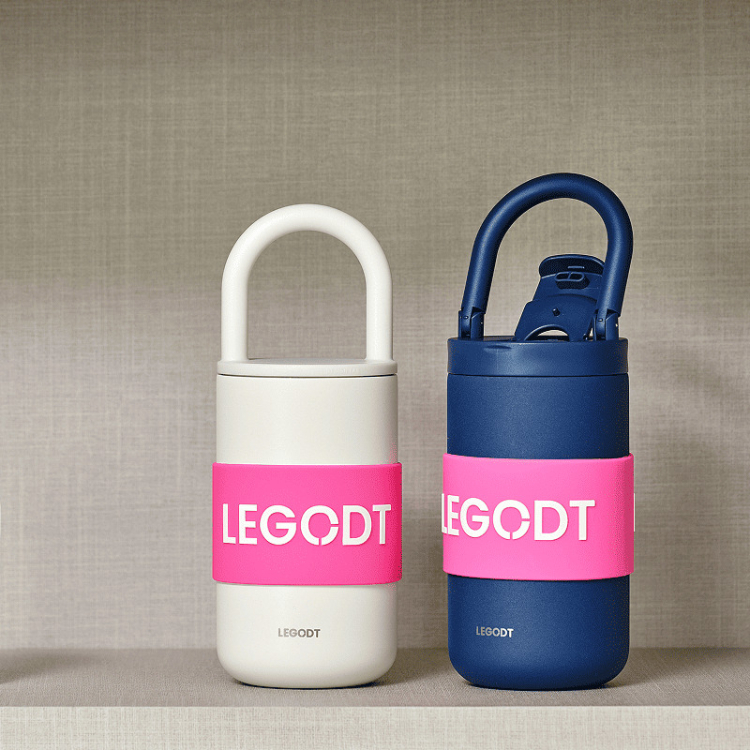 韓國 LEGODT 提把保溫瓶 杯套 粉