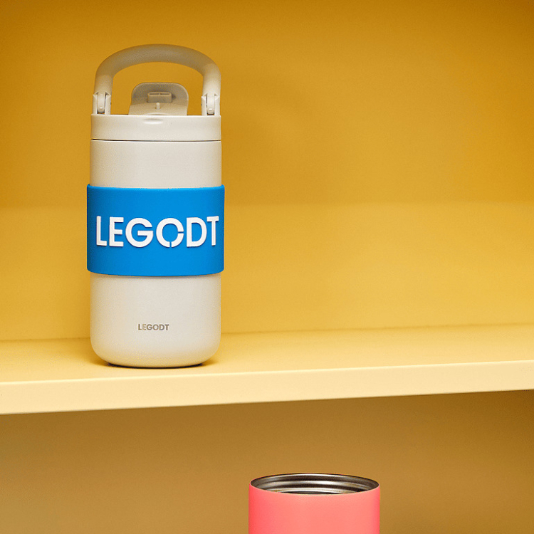韓國 LEGODT 提把保溫瓶 杯套 藍