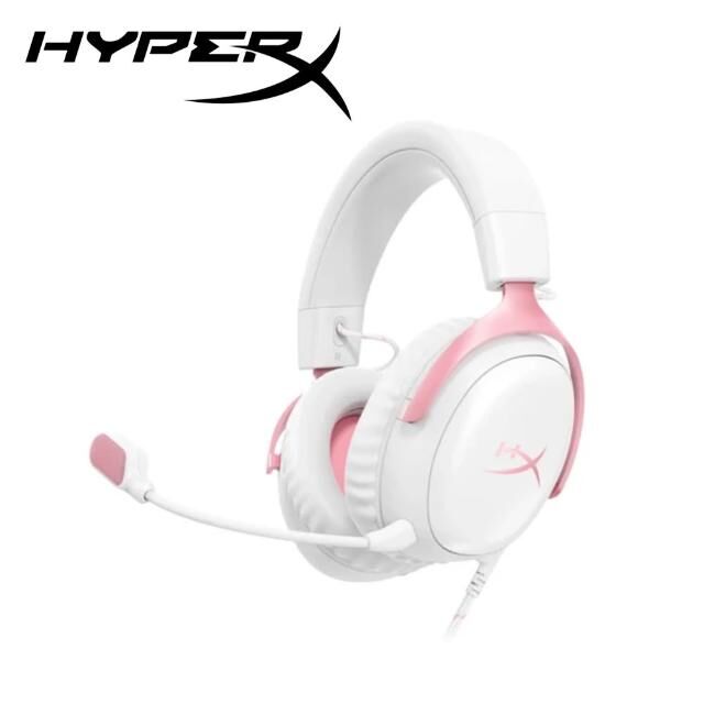 HyperX Cloud III 粉白色電競耳機
