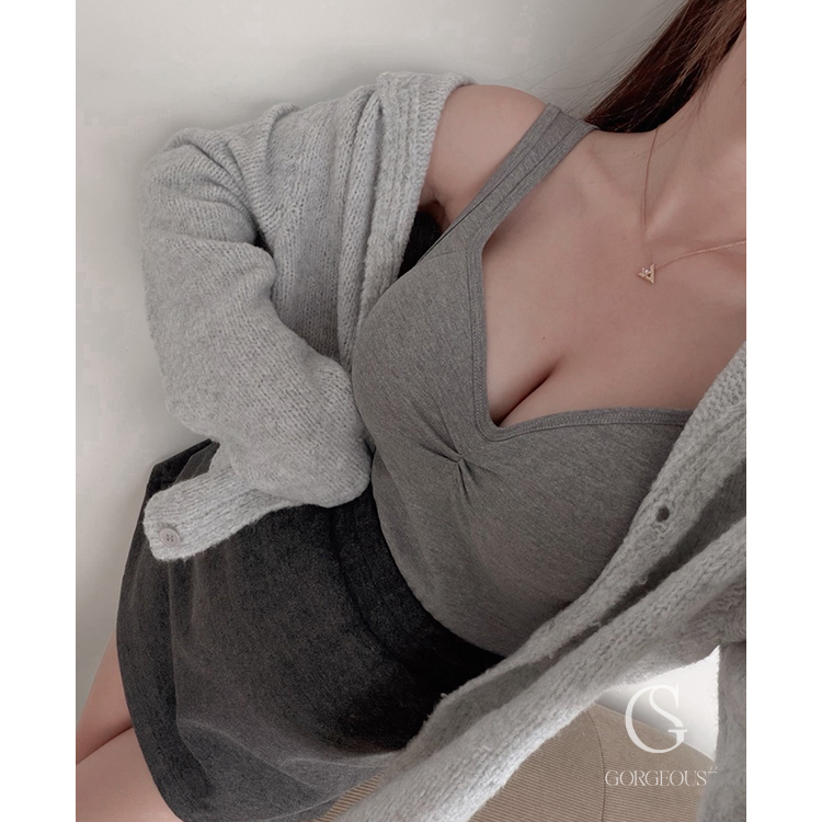 M131「人棉磨毛心機蜜桃胸BRA TOP」