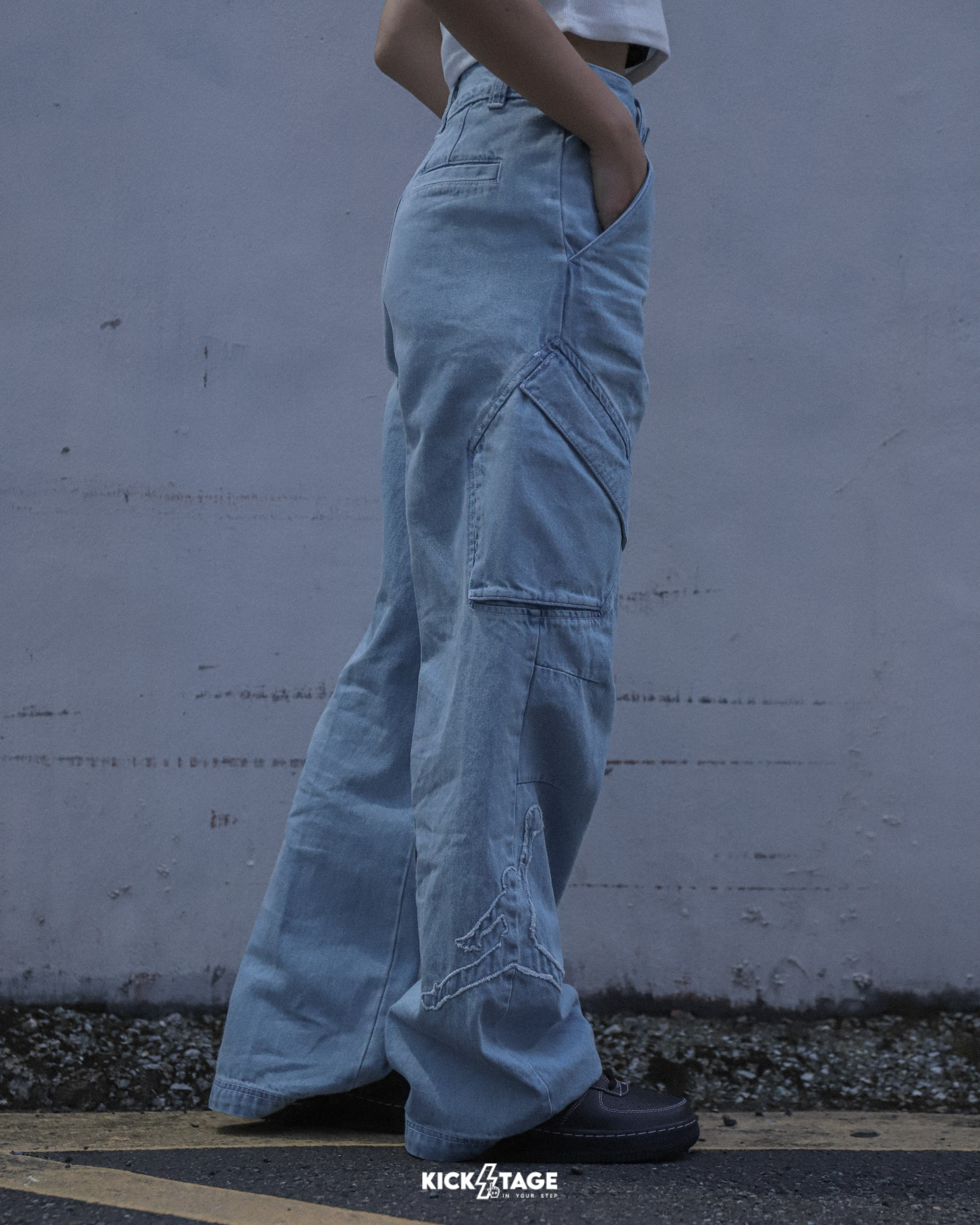 女款 NIKE JORDAN PANTS 牛仔藍 刺繡LOGO 喬丹 寬鬆 寬褲 長褲【IM9713-440】NKTF