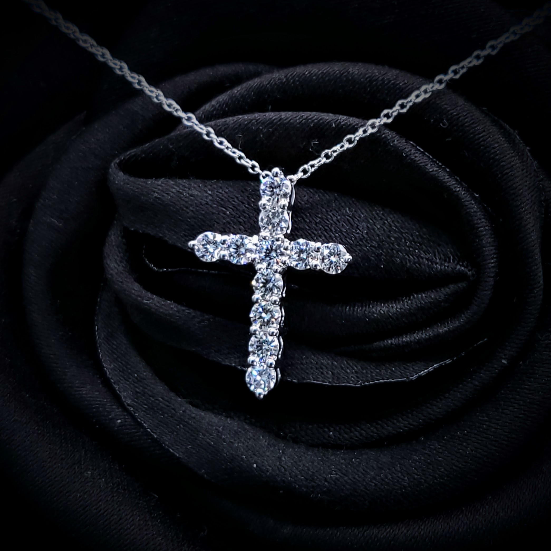 全新18K白金50份鑽石吊墜