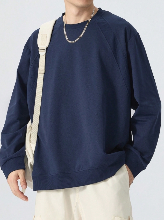 KADMAX大尺碼-大碼男純色考克線大學TEE〈KSMS2660〉