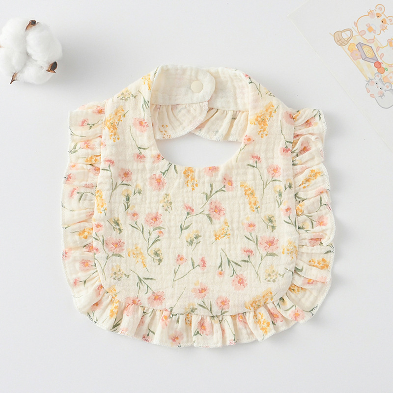 雙層純荷葉型圍兜(薄透款)-祕密花園