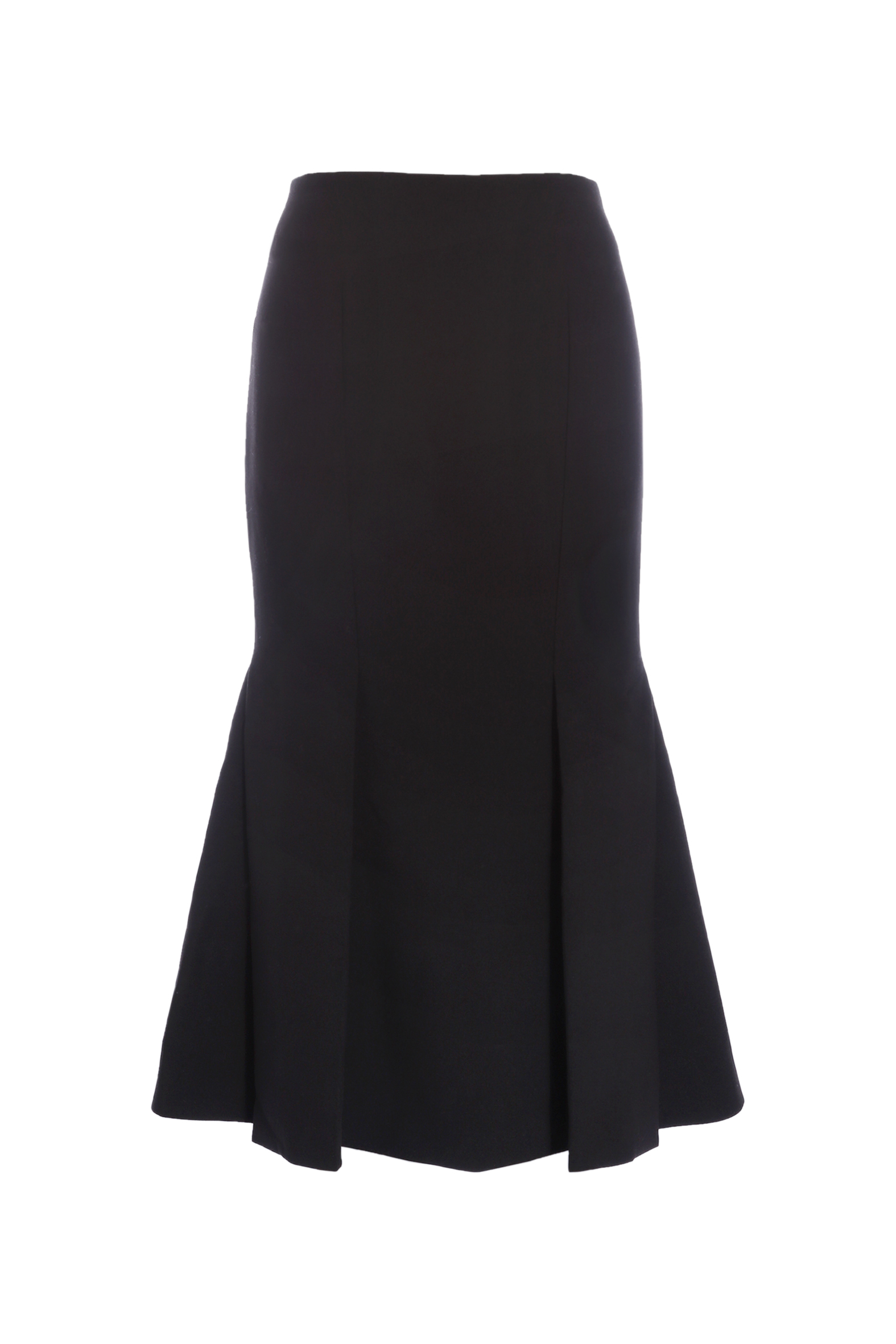 BE15135C1 波線剪影魚尾中長裙 (附腰帶)