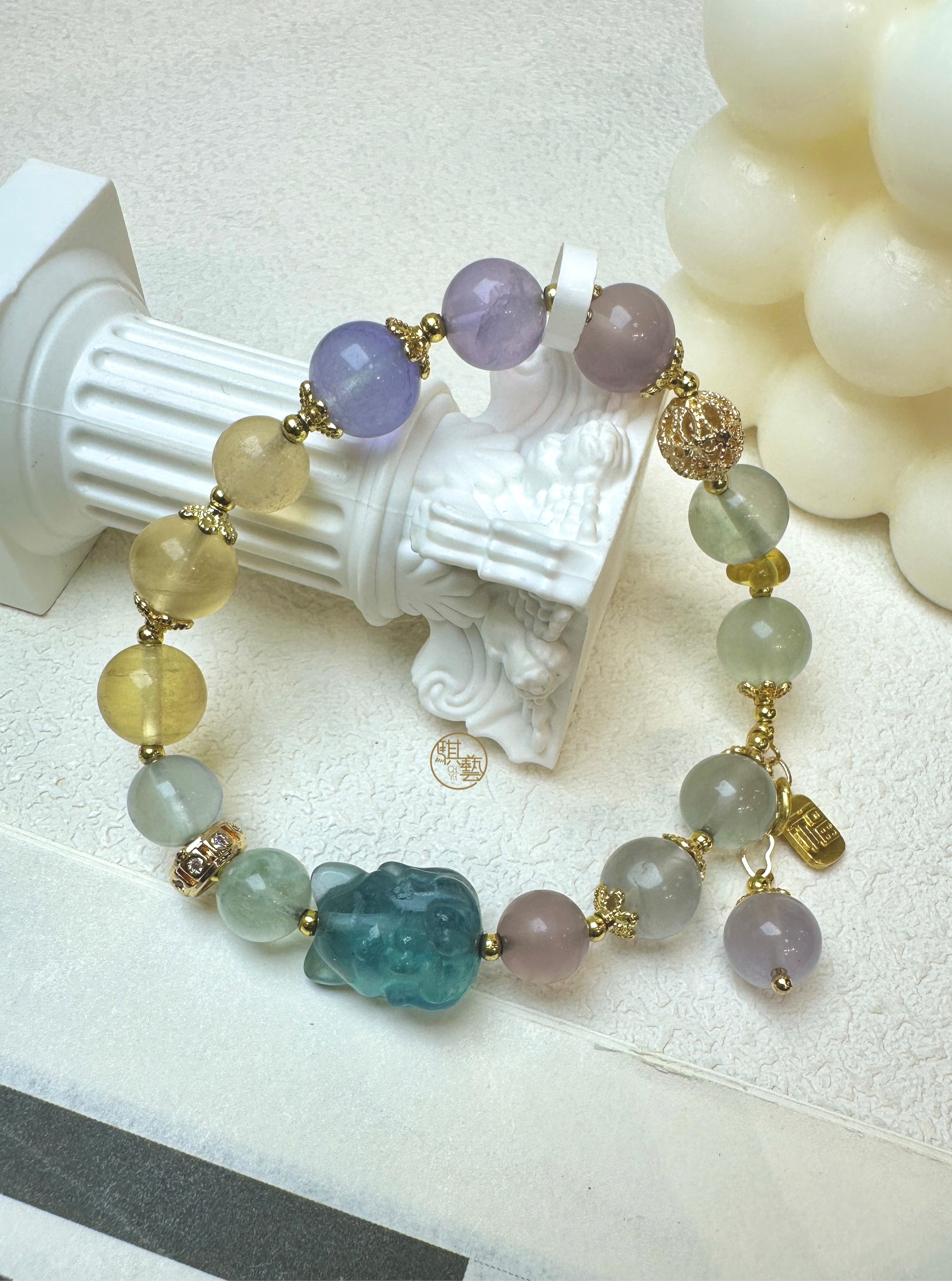 紫晶螢石設計款8mm+｜情緒平衡 × 靈感提升 × 招財貴人