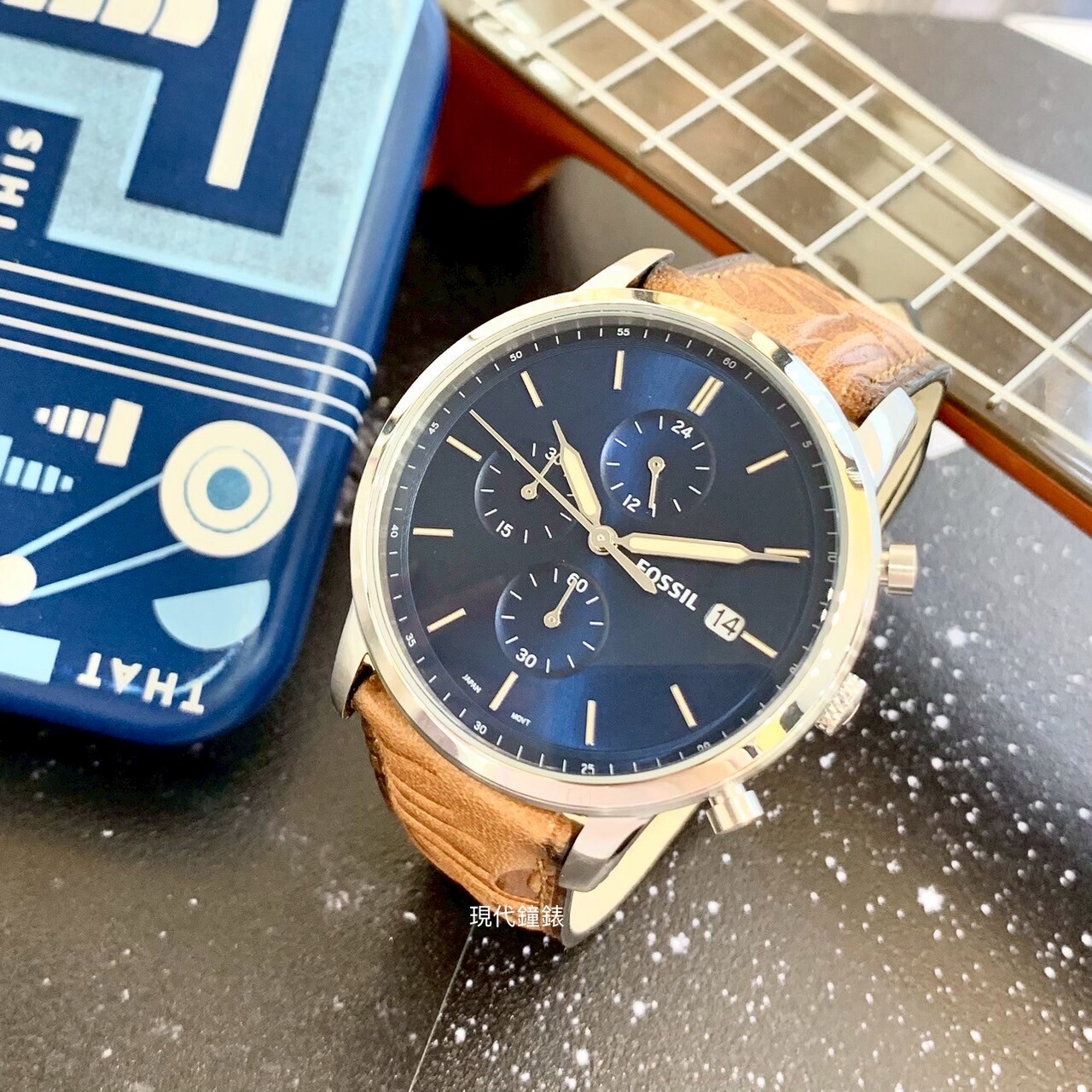 【FOSSIL】三眼計時石英FS5928 42mm 現代鐘錶