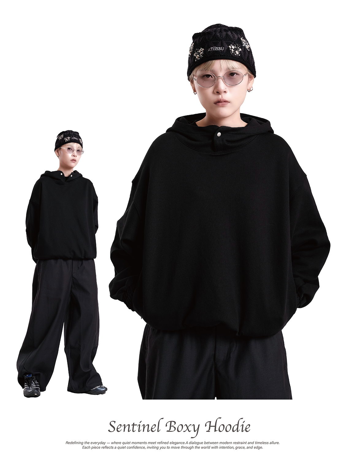 Nurari 哨兵寬鬆連帽長袖 黑/紫/紅/深灰/咖啡 25 A/W Civ. Sentinel boxy hoodie