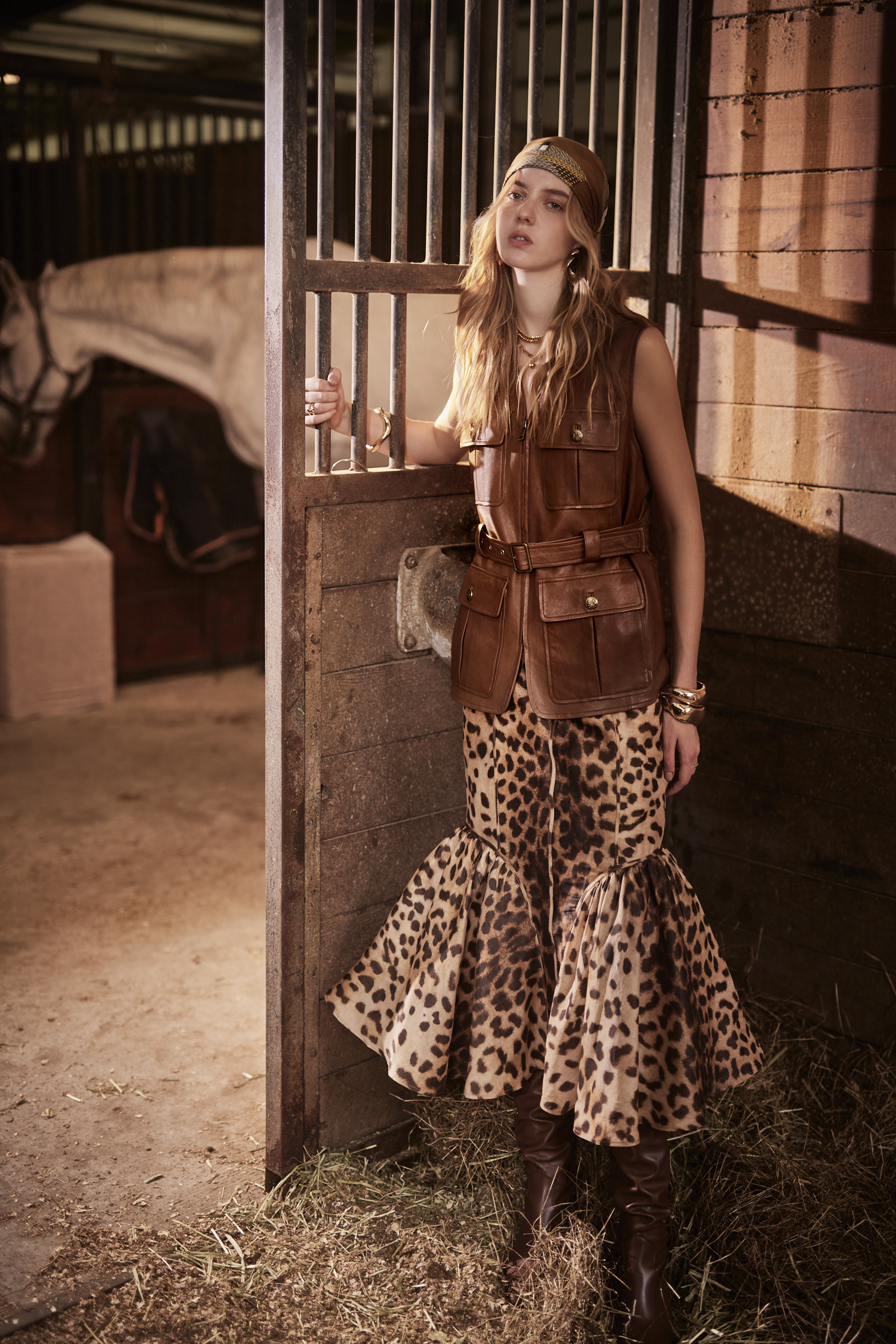 BE15151C1 叢林海魅豹紋魚尾裙