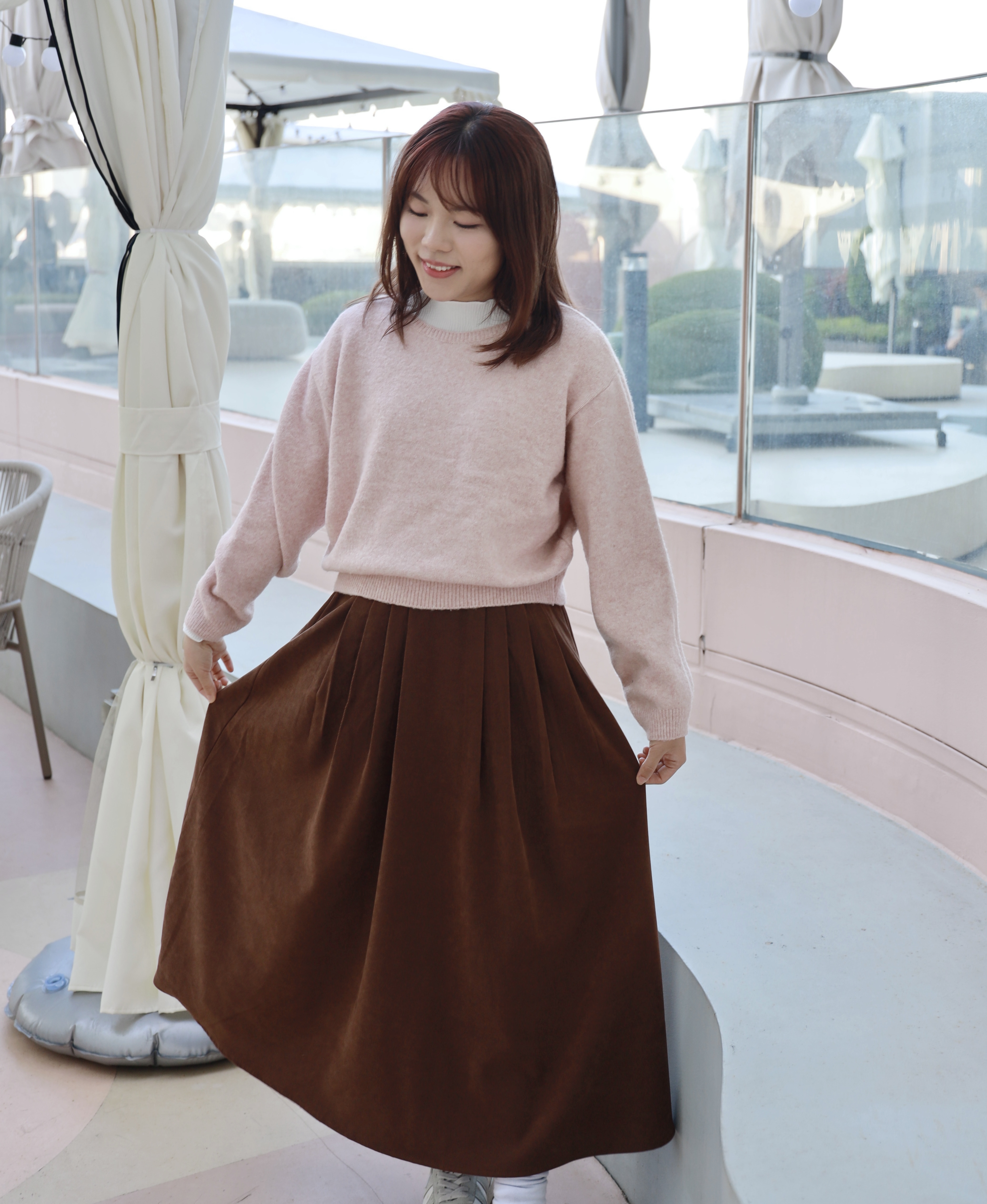 ||SKL261|| 垂墜感直傘長裙