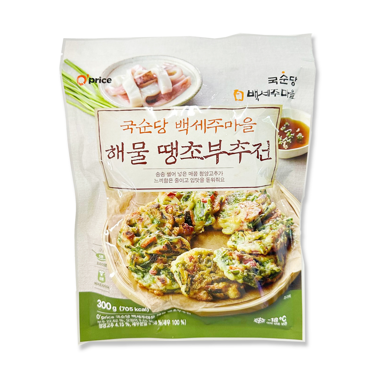 O'price-海鮮韭菜煎餅(約250-300g)｜韓國製造｜魷魚煎餅｜氣炸(急凍-18°C)