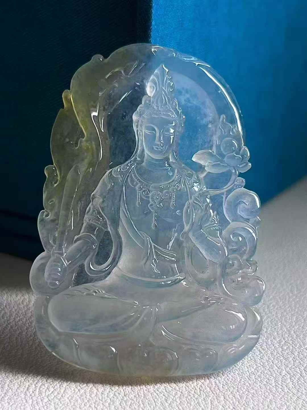 翡翠黃翡觀音,天然翡翠A玉, 緬甸玉, Jade, Jadeite