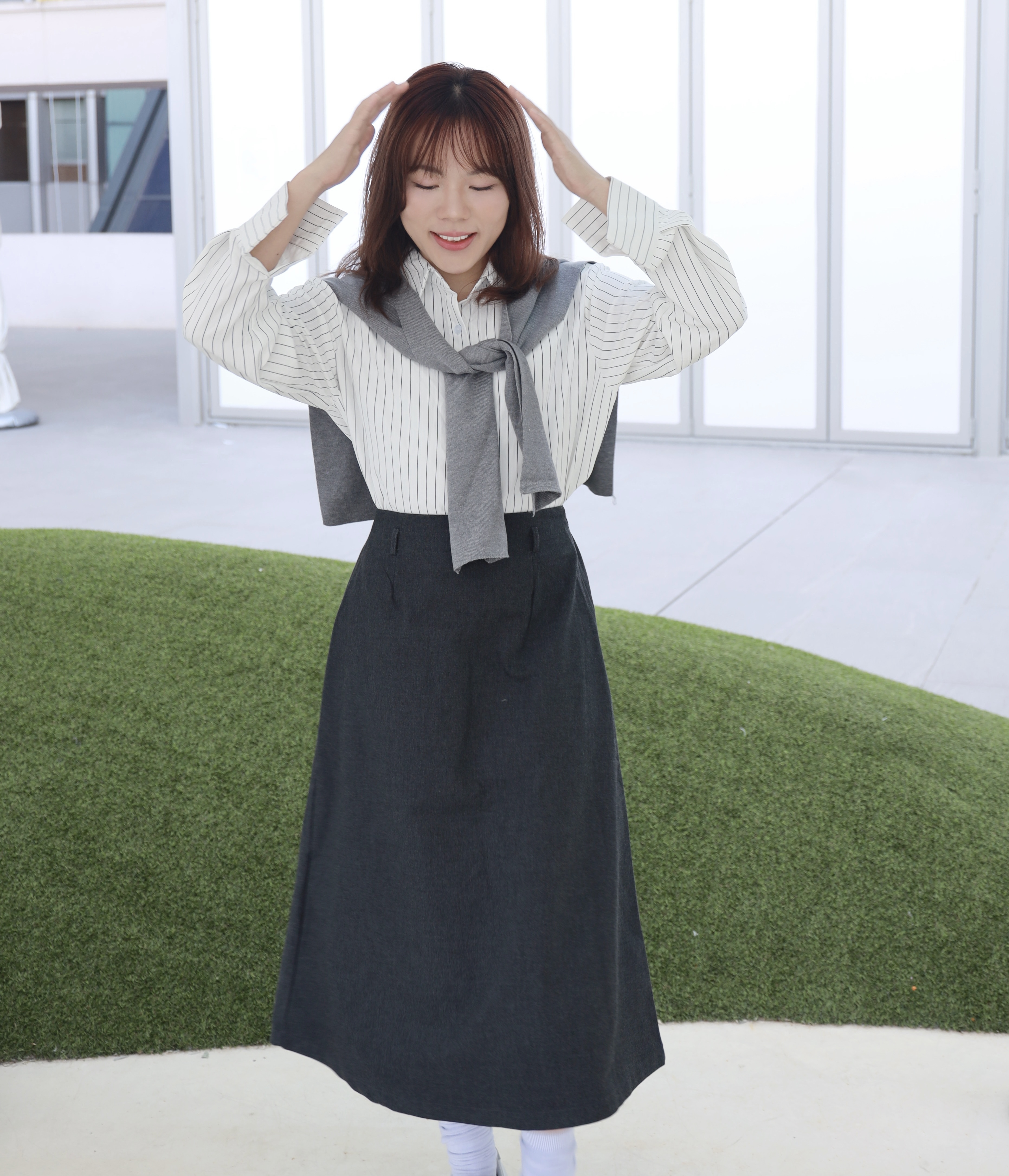 ||SKL262|| 直身連Belt斯文長裙