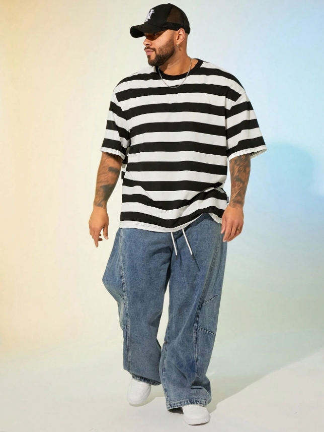 KADMAX大尺碼-街頭大碼男士休閒寬鬆編織牛仔褲款〈KSMS2662〉