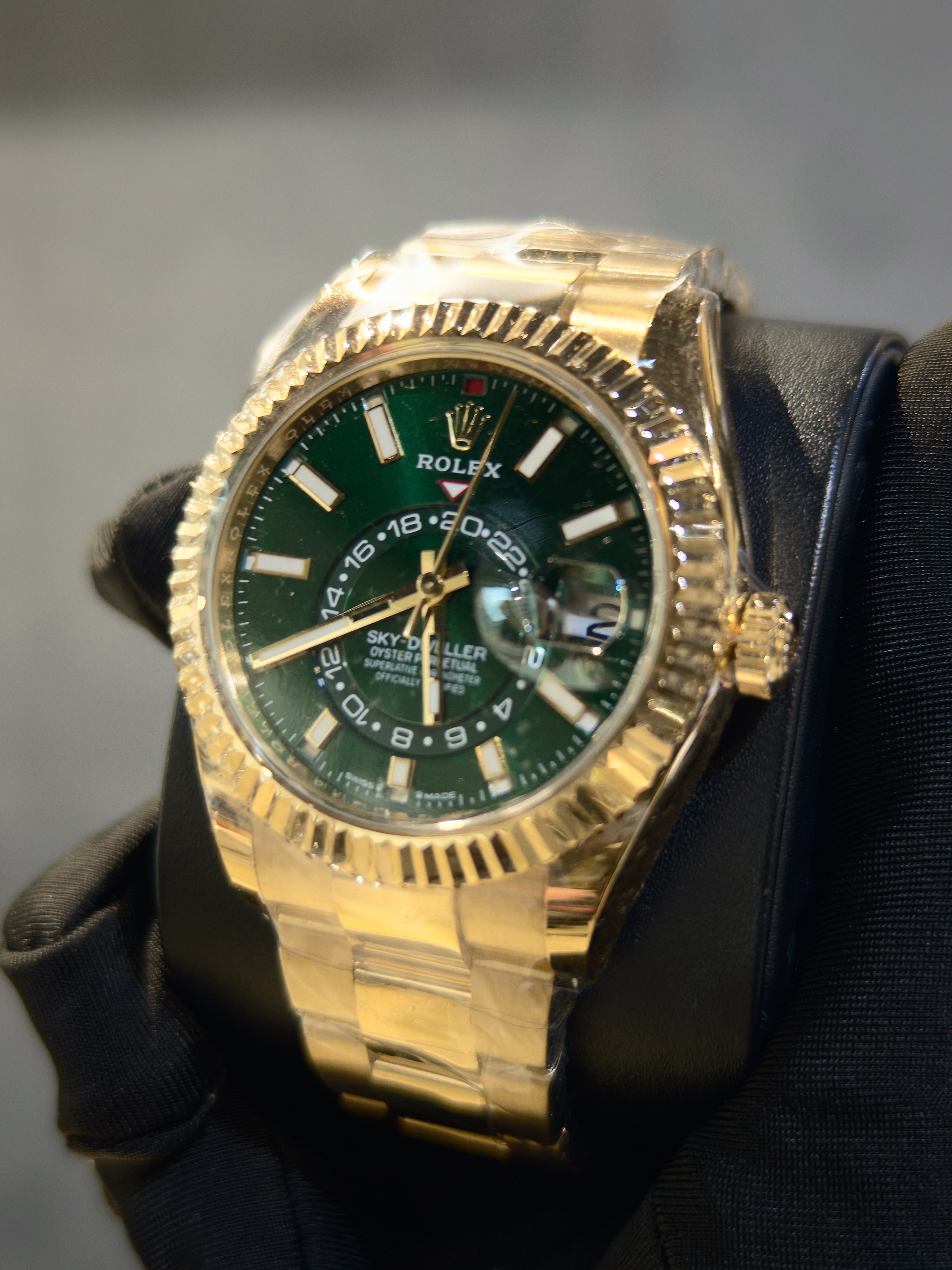 全新勞力士 336938 SKY-DWELLER 綠色面18K黃金蠔式龬42毫米腕錶