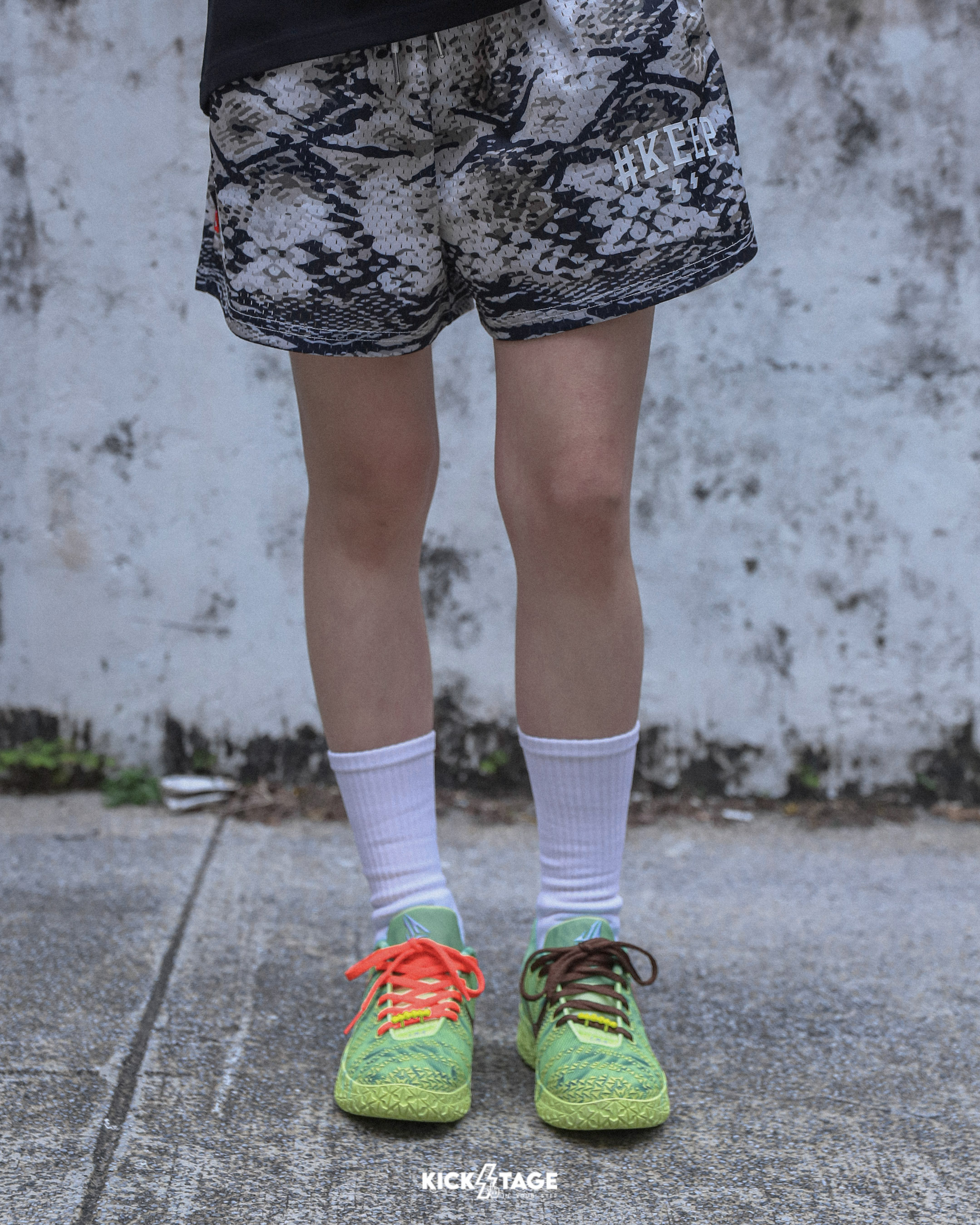 #KEEP ESS MESH PRINT SHORTS 褐色 粉色 蛇紋 滿版 標語 刺繡 抽繩 網眼 膝上 運動 印花 短褲 球褲【KS180】ABshorts