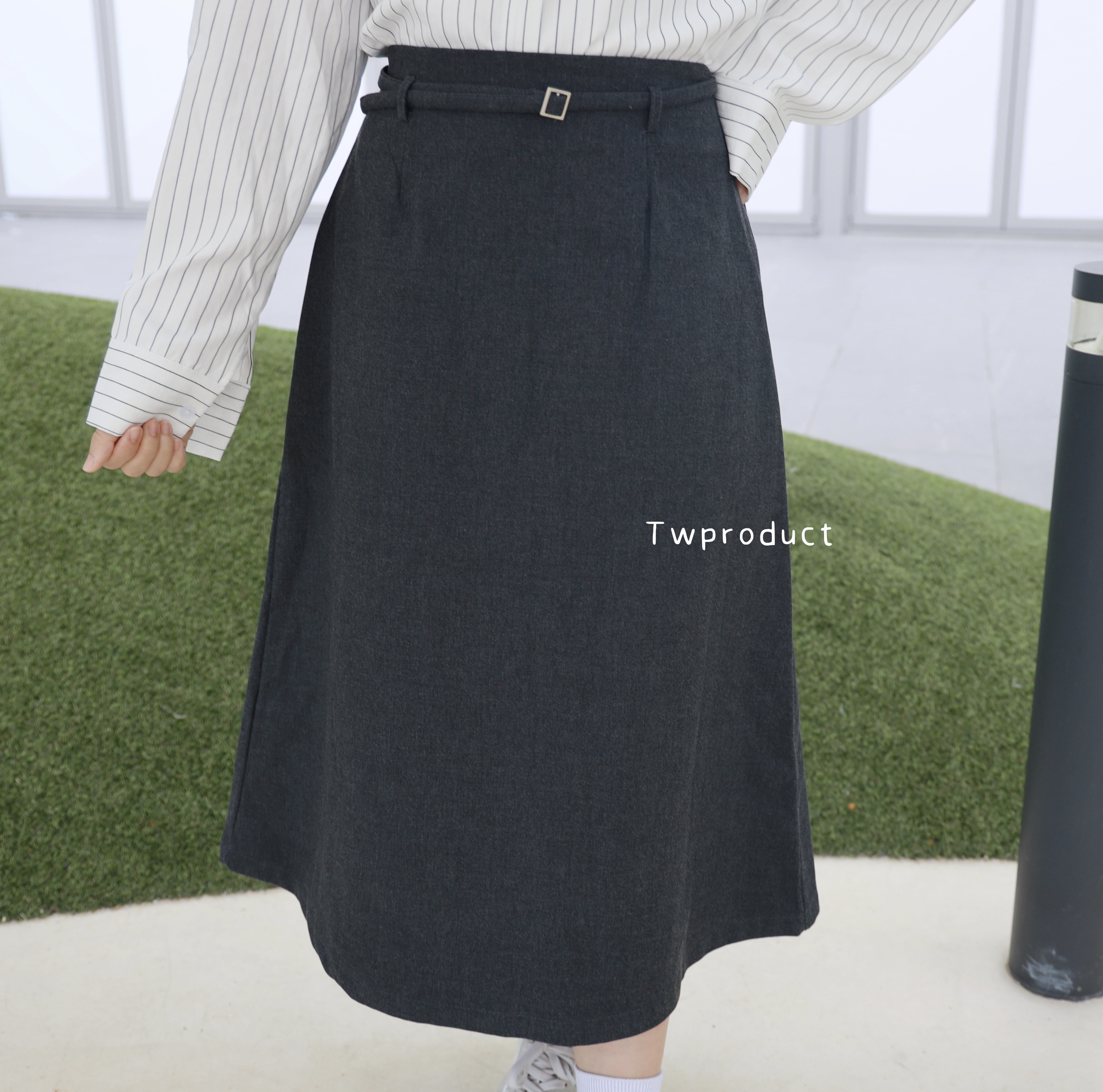 ||SKL262|| 直身連Belt斯文長裙