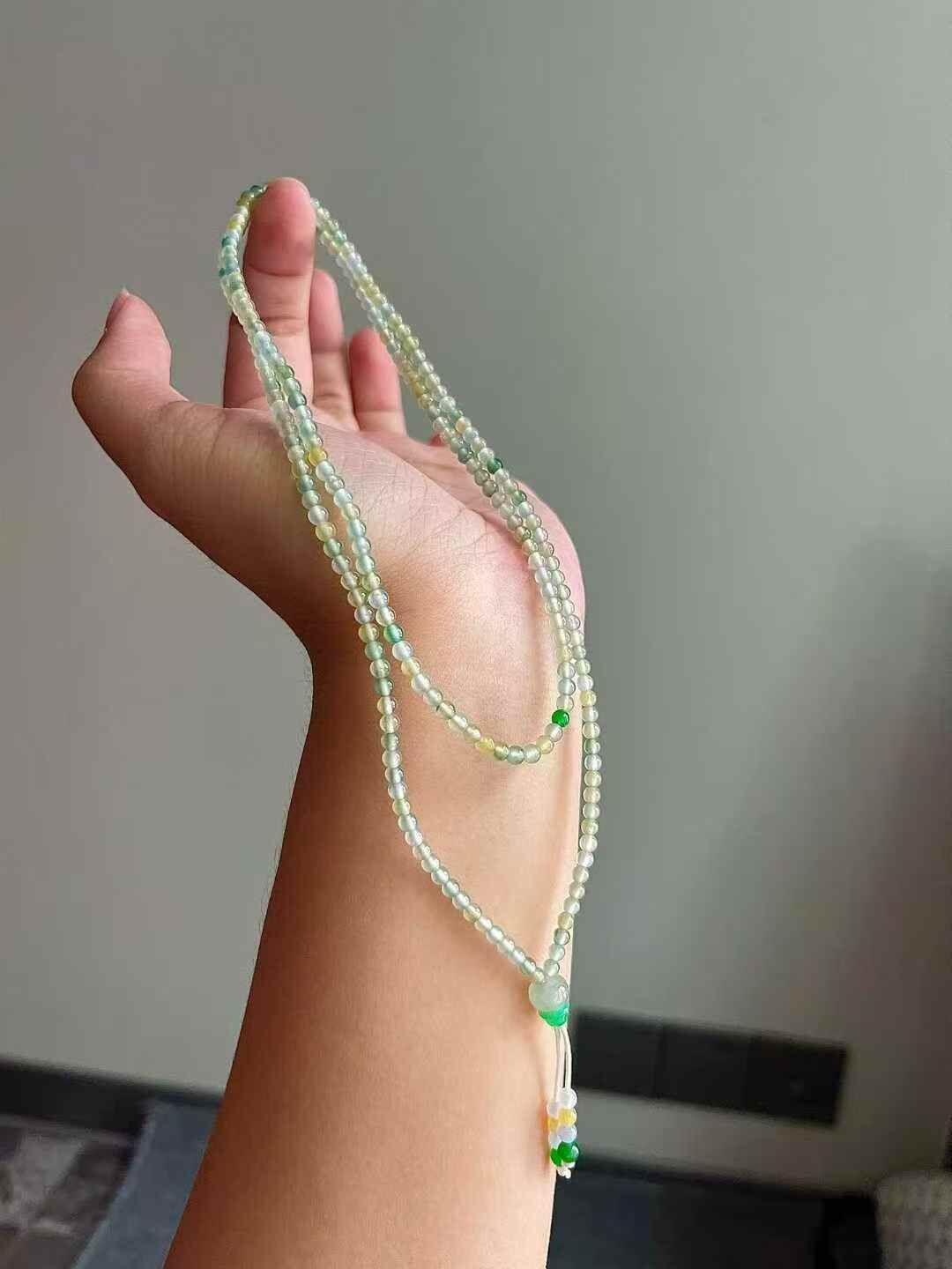 翡翠珠子項鏈 (3.4mm直徑),天然翡翠A玉, 緬甸玉, Jade, Jadeite