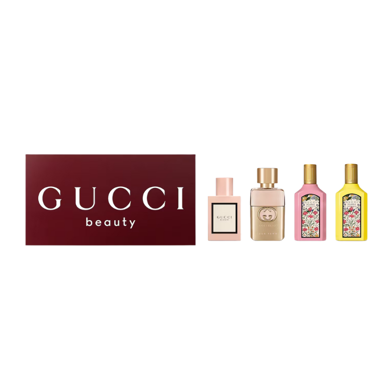 Gucci 女士迷你香水禮盒套裝(紅盒) 5ml*4pcs (罪愛/香草蘭/梔子花/花悅) (Barcode: 3616305266781)