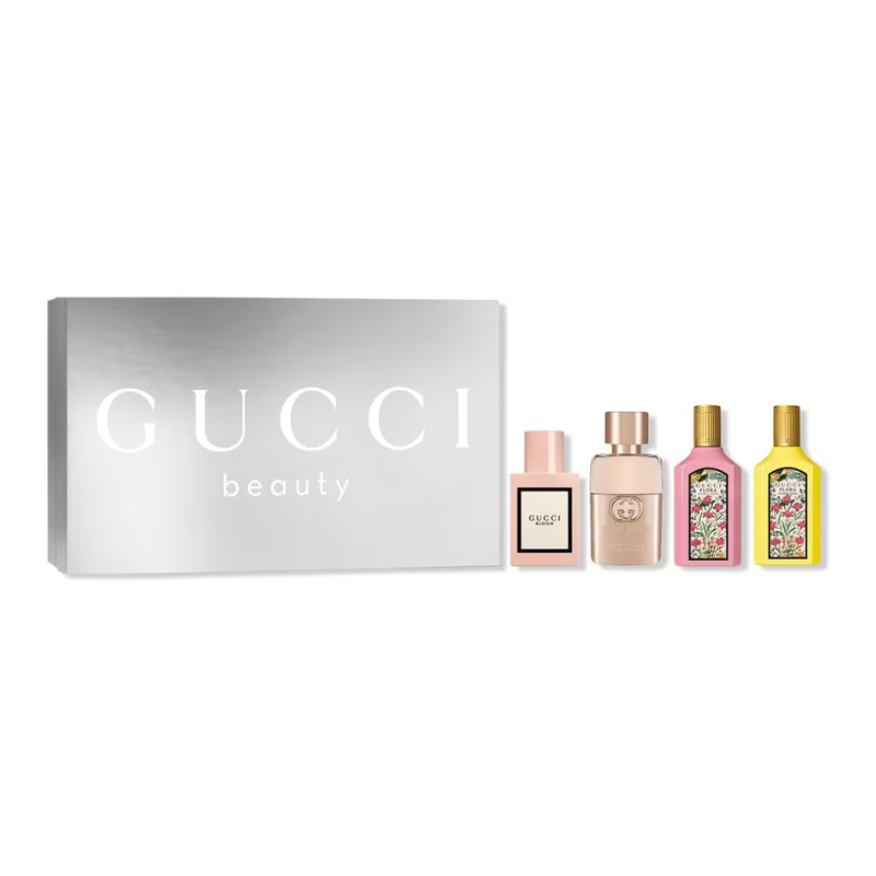 Gucci 女士迷你香水禮盒套裝(銀盒) 5ml*4pcs (罪愛/香草蘭/梔子花/花悅) (Barcode: 3616305447968)