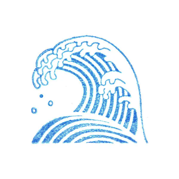 HITOTOKI 透明印章 單個 大尺寸 海浪｜KING JIM 日本