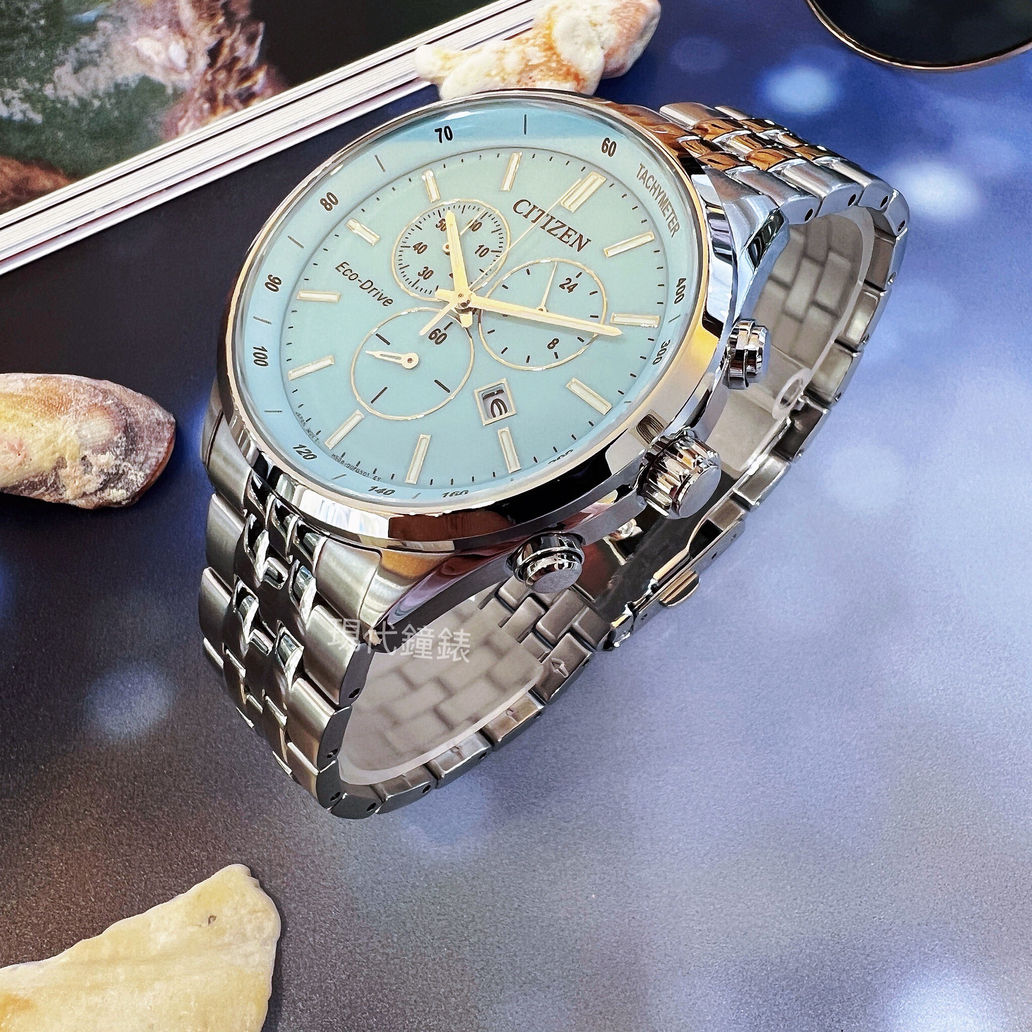 【CITIZEN 星辰】柔和沉穩光動能計時男錶AT2570-56M 42mm 現代鐘錶