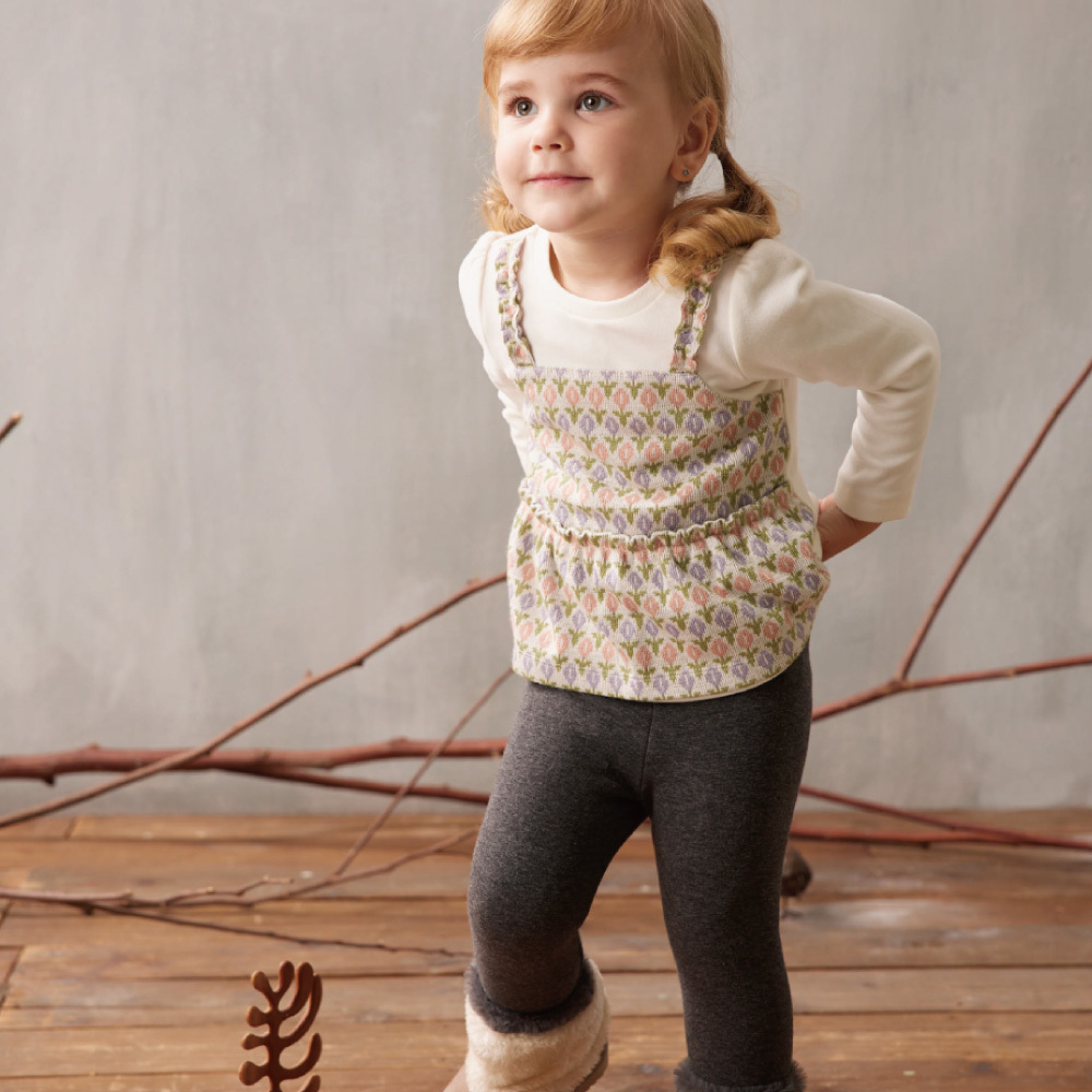 PIPPY 百搭素面彈性棉內搭緊身長褲 灰