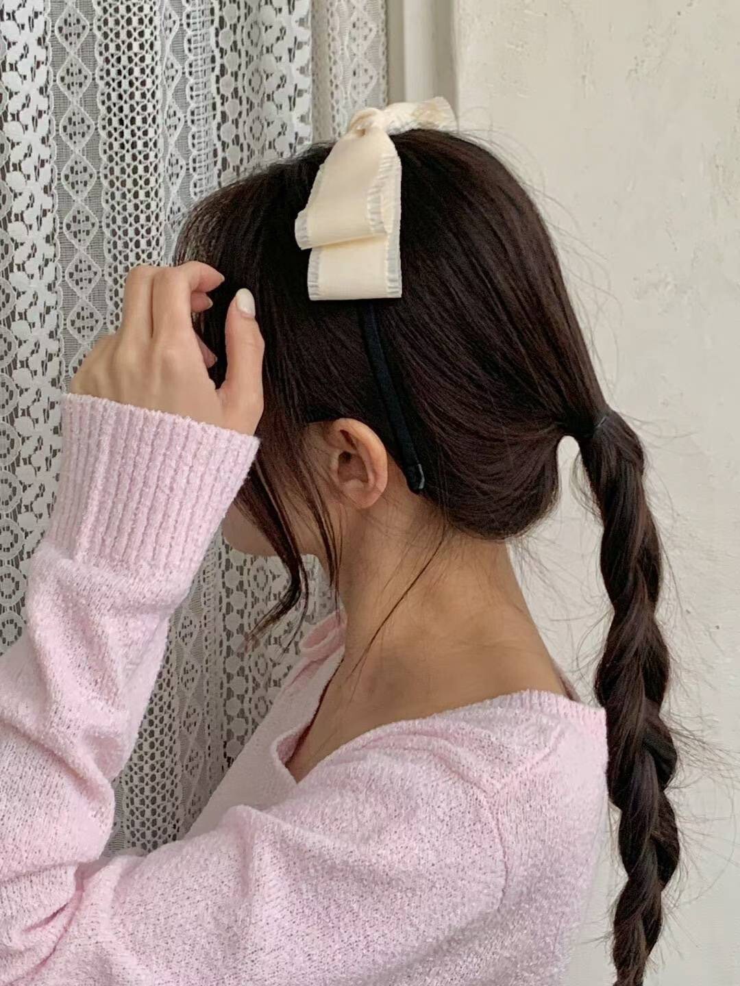 荷葉滾邊大蝴蝶結造型髮箍 / 2色