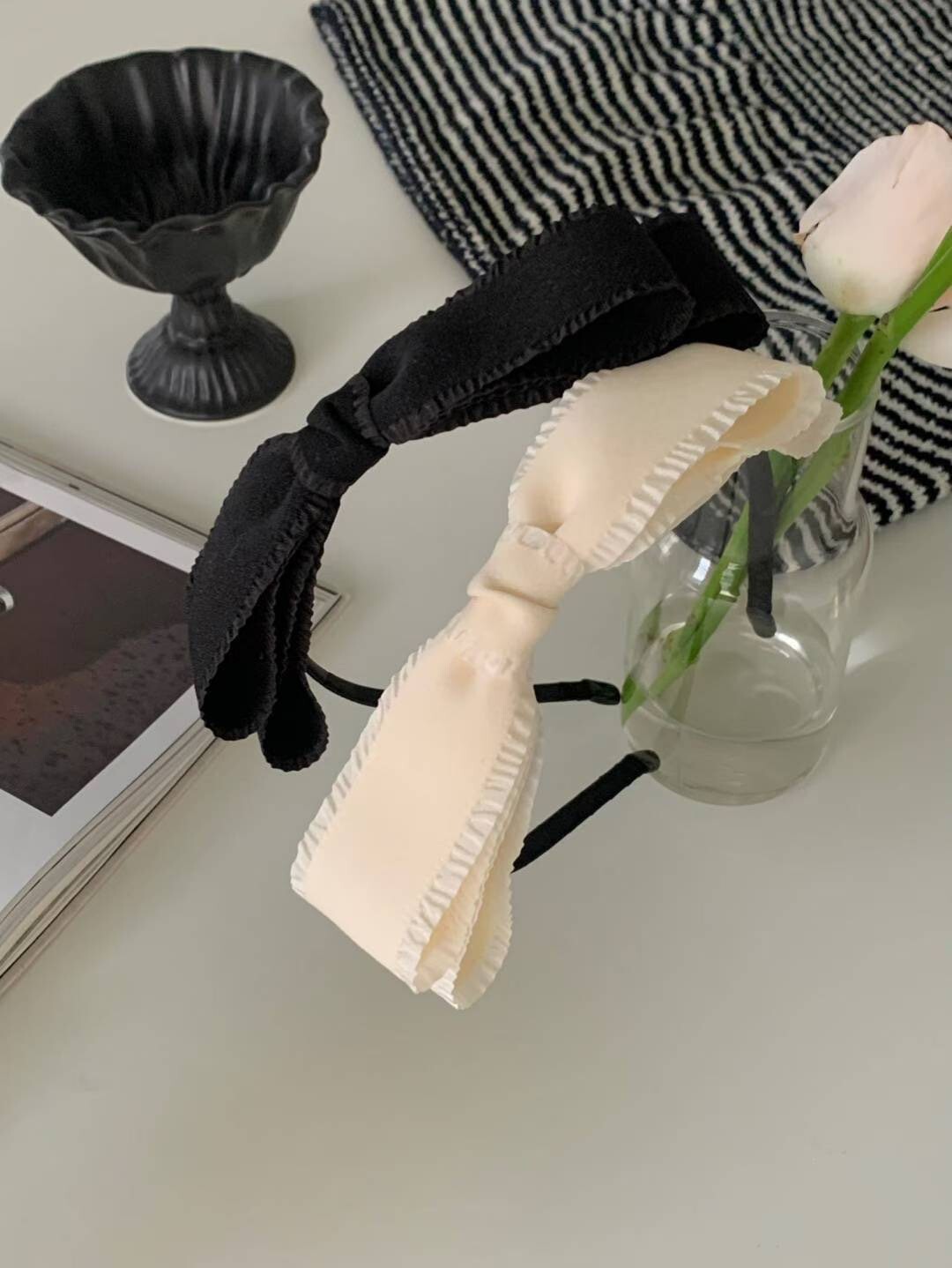 荷葉滾邊大蝴蝶結造型髮箍 / 2色