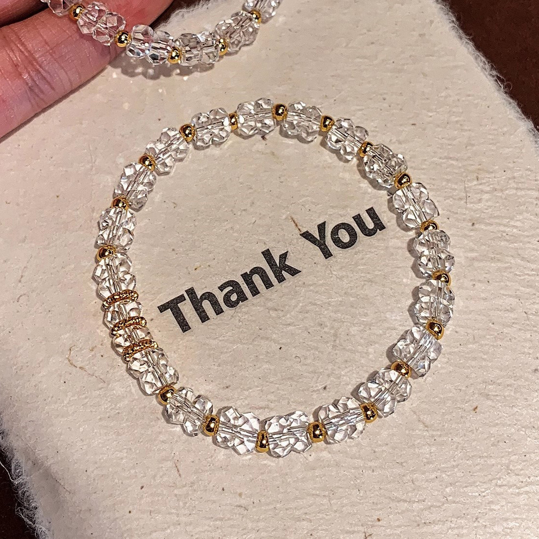 【凝聚靈光】冰種白水晶閃耀設計鑽切水晶手鍊