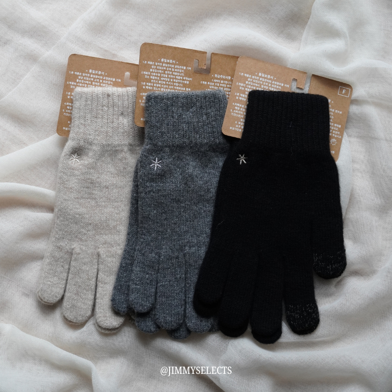 【現貨】Snow Peak 羊絨針織手套｜黑／灰／米白｜柔軟保暖 × 日系極簡｜S24WWFGL68