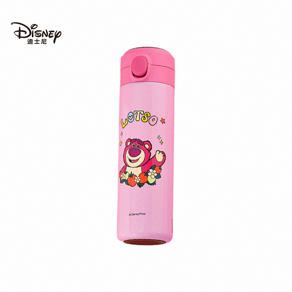 【虎兒寶】迪士尼正版授權感溫不鏽鋼保溫直飲彈跳杯 500ml _熊抱哥_粉