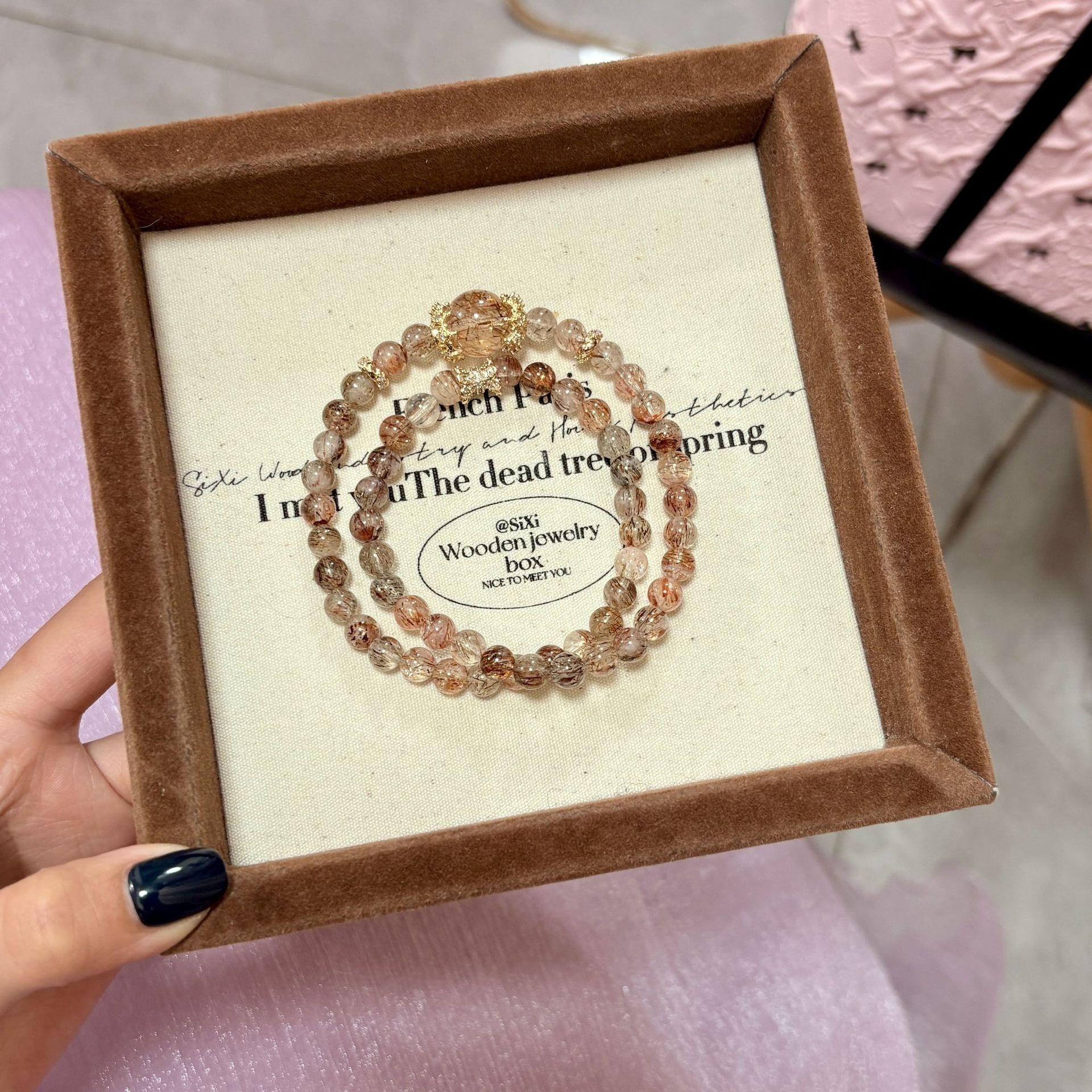 【金絲入曜】黑金超七雙圈水晶手鍊/招財必備/業績/事業/偏財/聚財手鍊