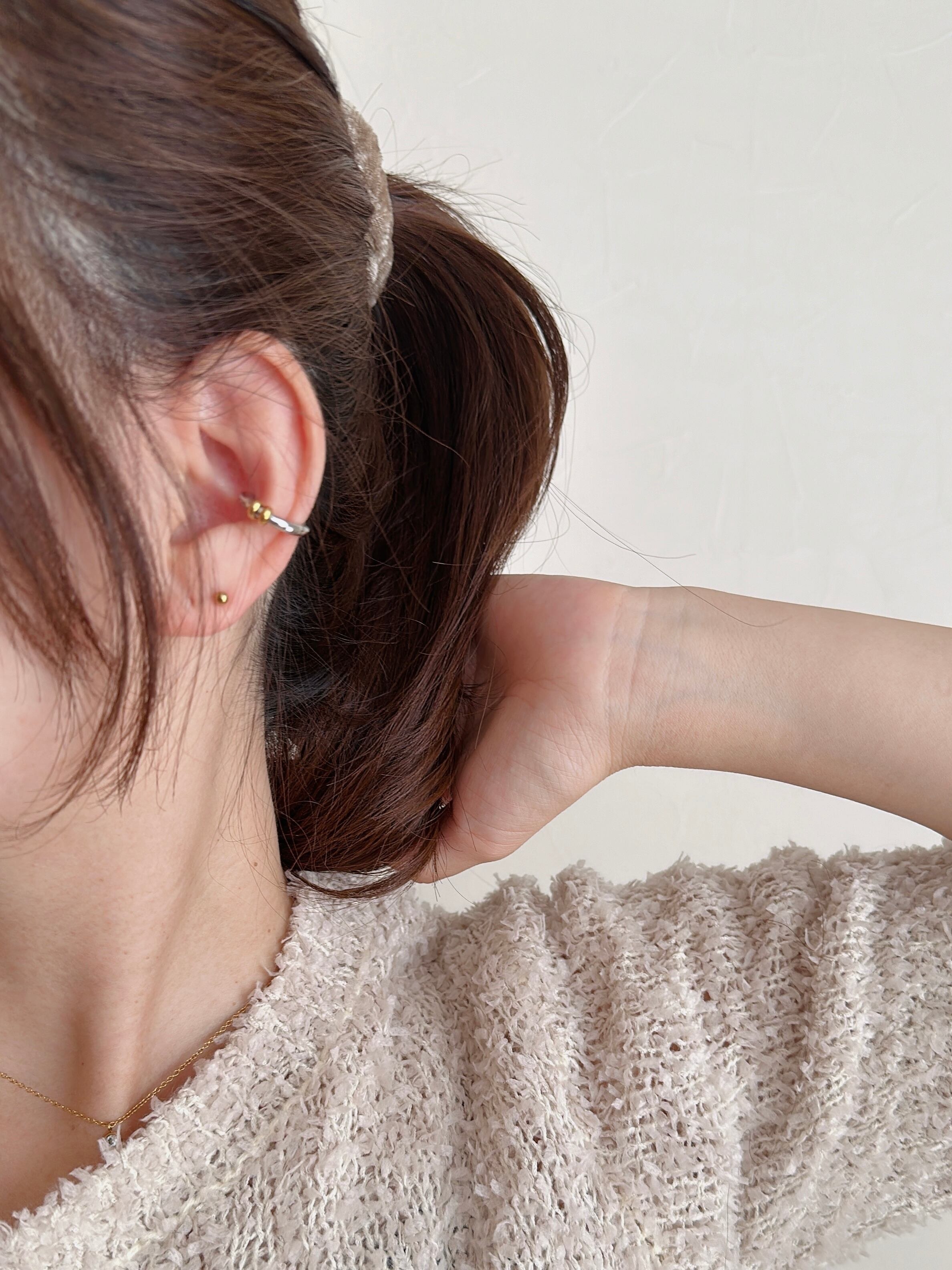 SS double splash ear cuff