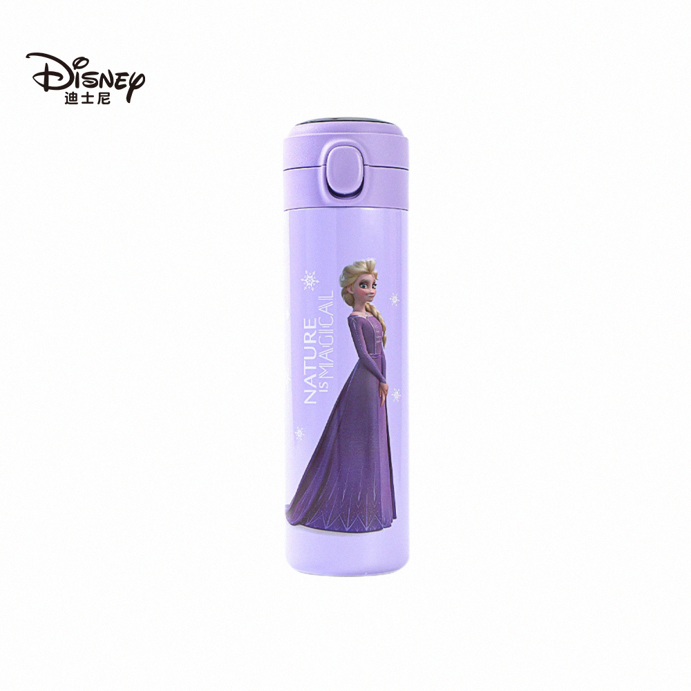【虎兒寶】迪士尼正版授權感溫不鏽鋼保溫直飲彈跳杯 500ml _冰雪奇緣_紫