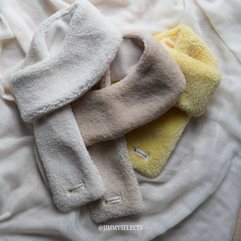 【現貨】Snow Peak Boa Fleece Muffler｜毛絨保暖圍巾｜白色／裸色／鵝黃｜日系戶外風